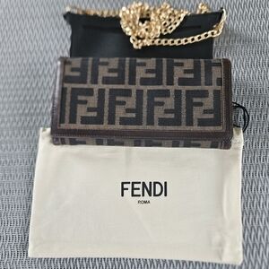 Fendi Zucca Monogram Brown and Black Wallet